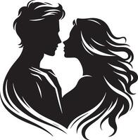 romantique couple silhouette illustration vecteur