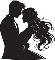 romantique couple silhouette illustration vecteur