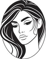 femmes beauté visage silhouette illustration vecteur