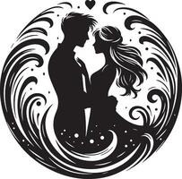 romantique couple silhouette illustration vecteur