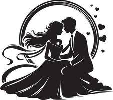 romantique couple silhouette illustration vecteur