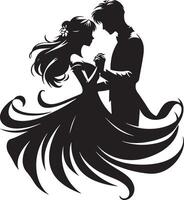 romantique couple silhouette illustration vecteur