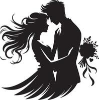 romantique couple silhouette illustration vecteur