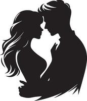 romantique couple silhouette illustration vecteur