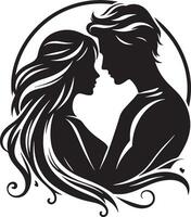 romantique couple silhouette illustration vecteur