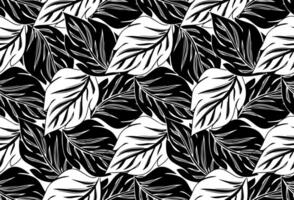 monstera feuilles noir et blanc modèle sans couture vecteur