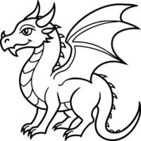 dragon coloration pages. dragons animal ligne art vecteur