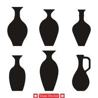 gracieux des vases délicat silhouettes pour élégant intérieurs vecteur