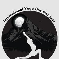 international yoga journée 21e juin vecteur