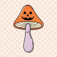Halloween citrouille champignon vecteur