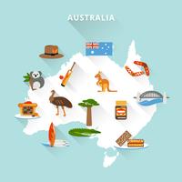 Carte touristique de l&#39;Australie vecteur