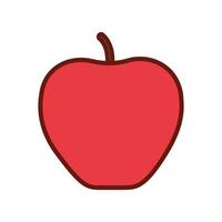 pomme de couleur rouge sur fond blanc vecteur