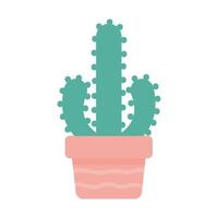 cactus sur un pot de couleur rose sur fond blanc vecteur