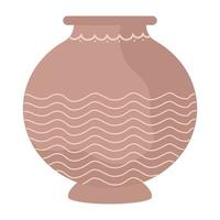 joli vase en poterie vecteur
