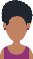 africain femme avatar avec plat visage conception. isolé sur blanc Contexte vecteur