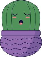 kawaii mis en pot cactus illustration. mignonne dessin animé style. vecteur