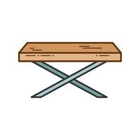 Couleur en bois table ico . table Haut de Naturel bois. logo, icône pour charpenterie atelier. vecteur