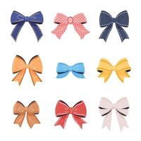 multicolore bowknot collection. isolé rubans et cadeau arcs sur une blanc Contexte. ces de fête des illustrations pouvez être utilisé pour décoration, célébrations, mariages, et fête conceptions. vecteur