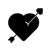 l'amour La Flèche icône tournage cœur vecteur