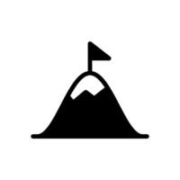 objectif icône avec Montagne et drapeau à le Haut vecteur