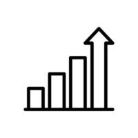 croissance icône avec bar graphique et flèches vecteur