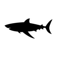 requin silhouette plat illustration sur isolé Contexte vecteur