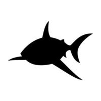 requin silhouette plat illustration sur isolé Contexte vecteur