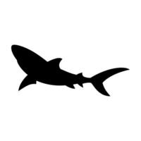 requin silhouette plat illustration sur isolé Contexte vecteur