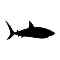 requin silhouette plat illustration sur isolé Contexte vecteur