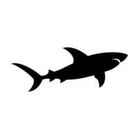 requin silhouette plat illustration sur isolé Contexte vecteur