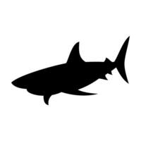 requin silhouette plat illustration sur isolé Contexte vecteur