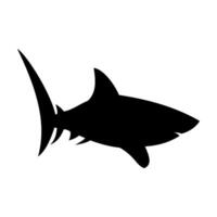 requin silhouette plat illustration sur isolé Contexte vecteur