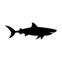 requin silhouette plat illustration sur isolé Contexte vecteur