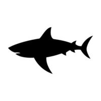 requin silhouette plat illustration sur isolé Contexte vecteur