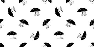 chat sans couture modèle chaton parapluie calicot animal de compagnie dessin animé en train de dormir écharpe isolé animal répéter Contexte tuile fond d'écran illustration griffonnage conception vecteur