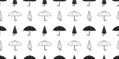 parapluie sans couture modèle pluie isolé dessin animé tuile fond d'écran répéter Contexte griffonnage illustration blanc noir conception vecteur