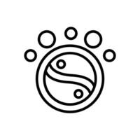 yin Yang ligne icône conception vecteur