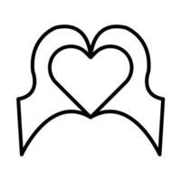 charité cœur ligne icône conception vecteur