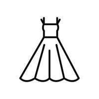 longue robe ligne icône conception vecteur