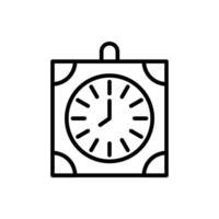 mur l'horloge ligne icône conception vecteur
