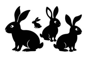 lapin silhouette collection illustration vecteur