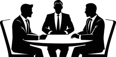 silhouette affaires réunion illustration vecteur