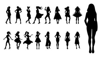 silhouette de Jeune femme illustration vecteur