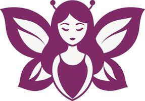 moderne mignonne papillon femme logo illustration conception vecteur