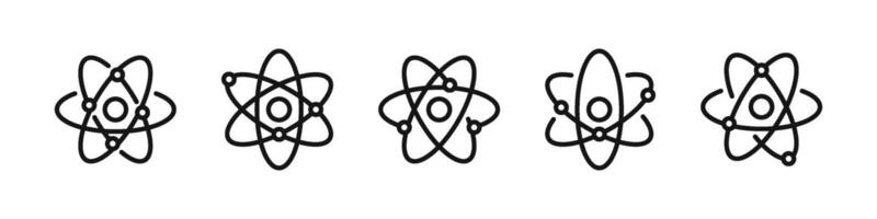 atome icône ensemble. atomique symboles. atome vecteur