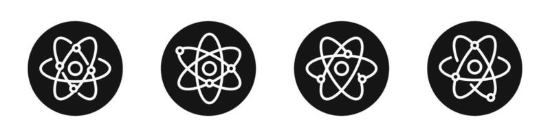atome icône. atome icône ensemble. atomique symboles. atome vecteur