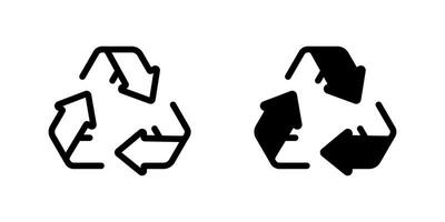 recyclage flèches. recyclage Icônes. recycler symboles. rafraîchir, recharger, réutilisation Icônes. vecteur
