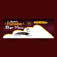 Ramadan nourriture menu Publier conception et social médias bannière modèle vecteur