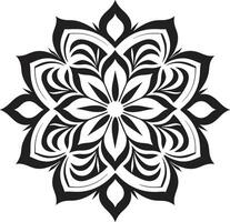 infini sérénité noir avec mandala modèle spirituel spirales élégant mandala dans noir vecteur