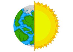 moitié de Terre et moitié de Soleil vecteur
